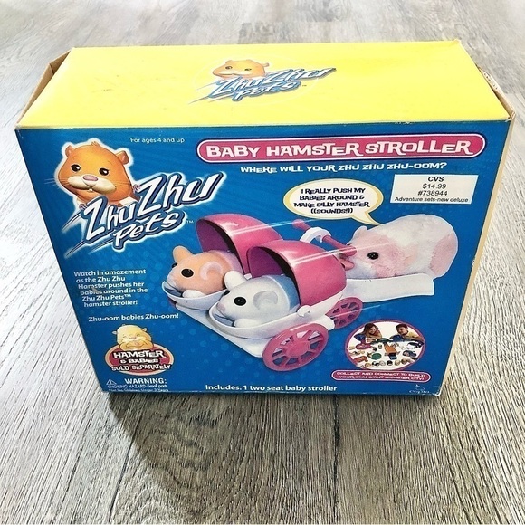 CEPIA Zhu Zhu Pets Baby Hamster Stroller 1 Two Seat Baby Stroller Toy Babies NIB - Picture 1 of 5